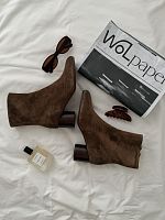 SJD3 Ботильоны шоколадные замшевые