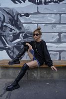 SK248 Ботфорты берцы на шнуровке сзади